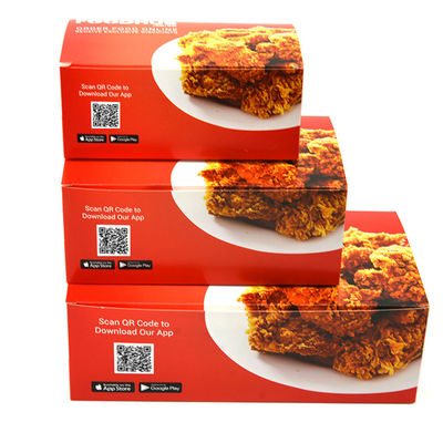Takeaway কাস্টমাইজড খাদ্য প্যাকেজিং বক্স পুনর্ব্যবহারযোগ্য ভাজা চিকেন বক্স SGS